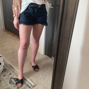 Black Leather Star Stud Belt